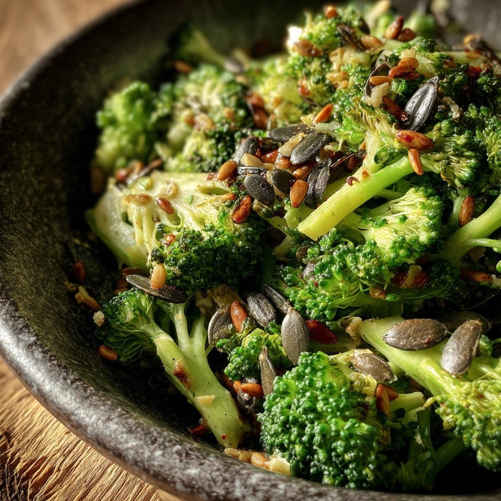 Brokkoli-Salat mit Sonnenblumenkernen
