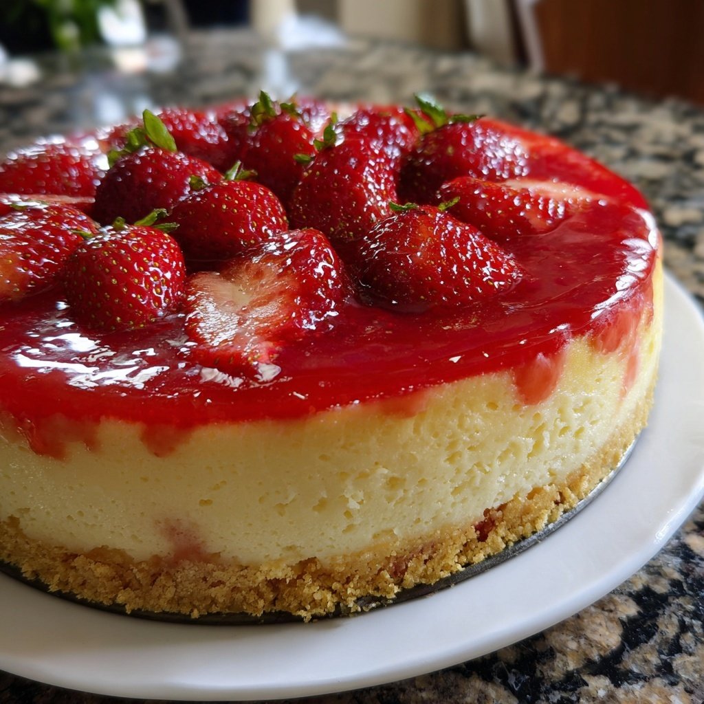 Erdbeerkuchen mit Pudding