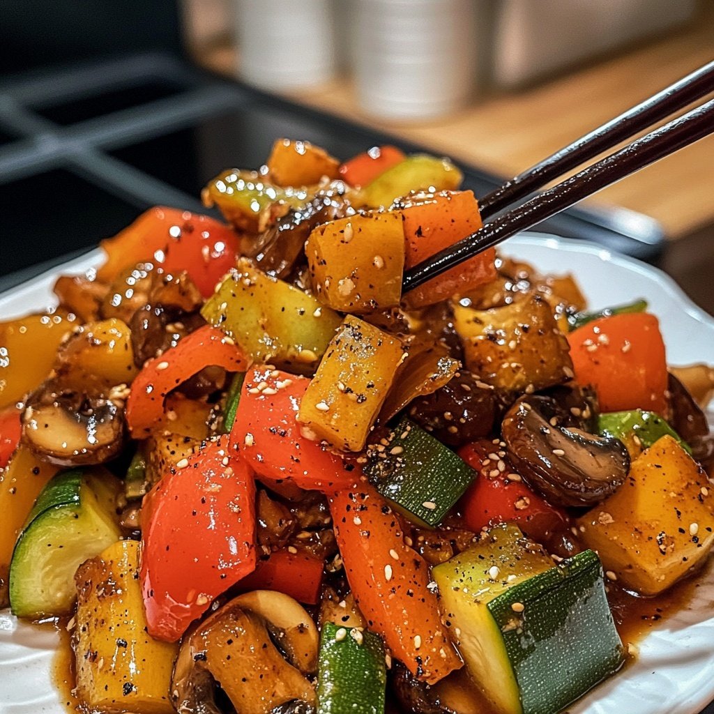 Gemüsepfanne mit Sojasauce
