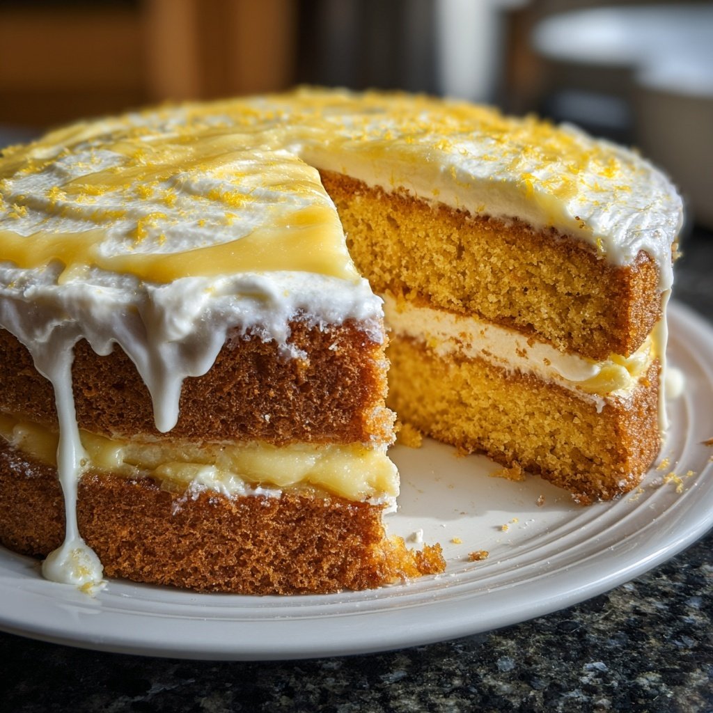 Zitronenkuchen mit Zitronencreme
