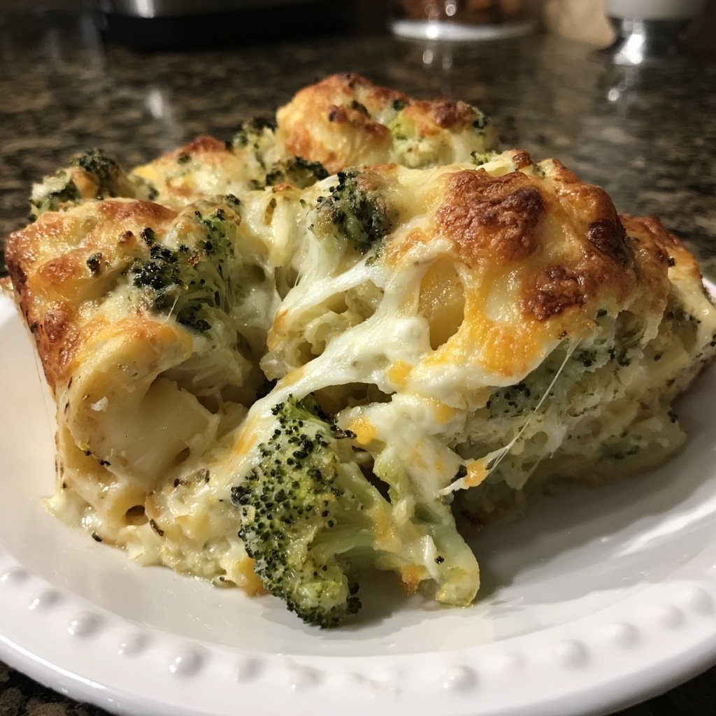 Nudelauflauf mit Brokkoli und Käse