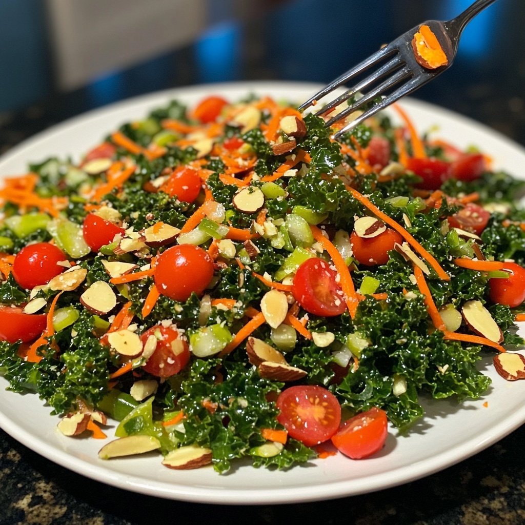 Chopped Kale Power Salad mit Zitronen-Tahini-Dressing