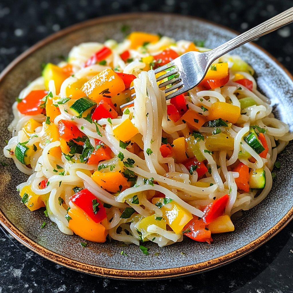 Gemüsepfanne mit Reisnudeln