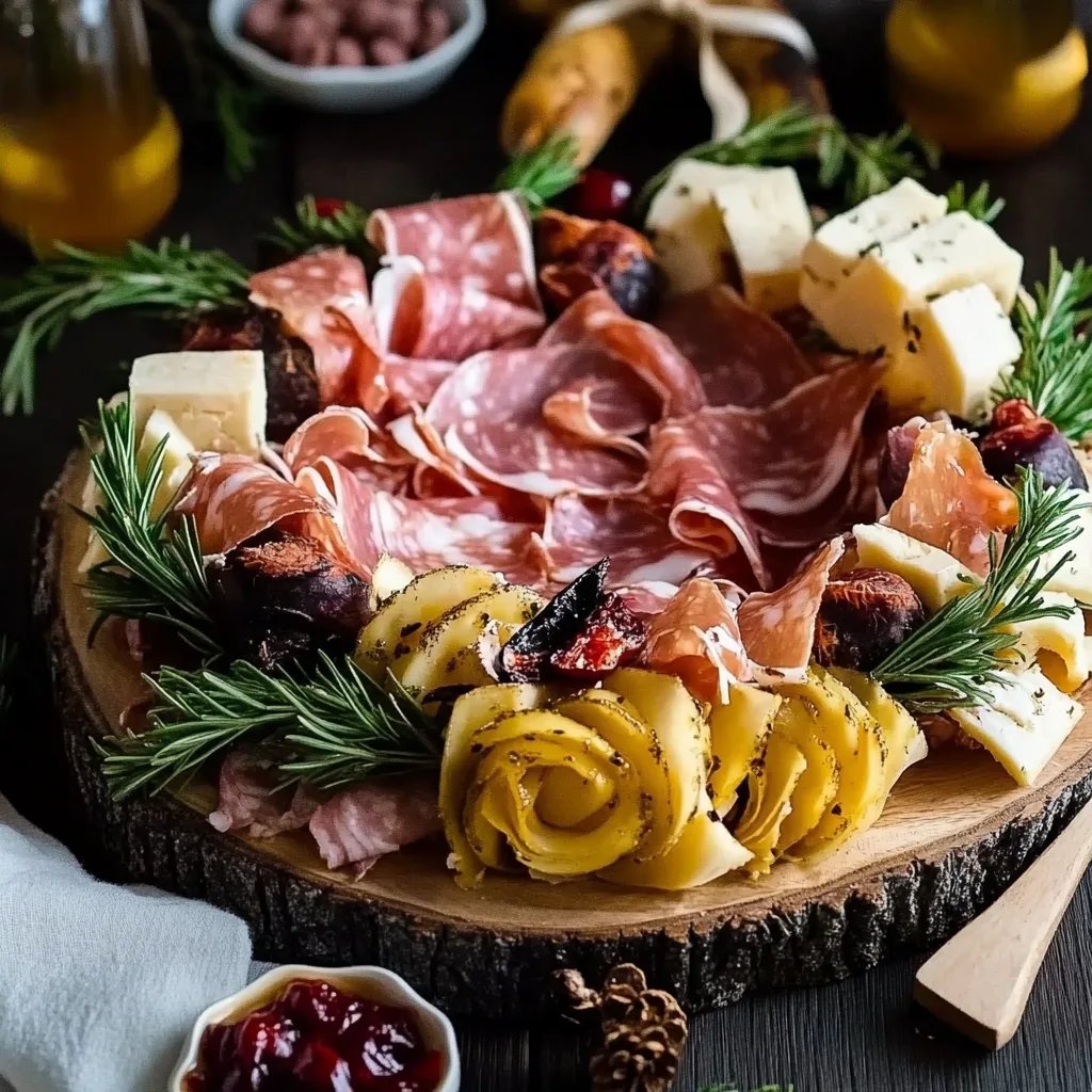 Weihnachtlicher Antipasti Kranz