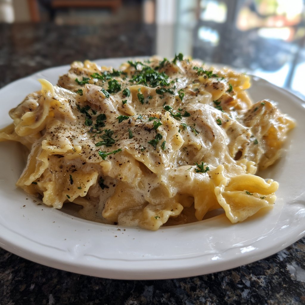 Nudelauflauf mit Sahnesauce